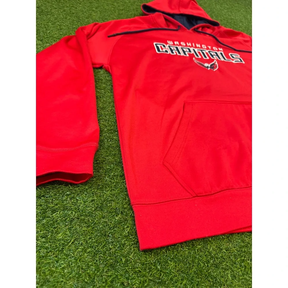 NHL Washington Capitals Hoodie Mens Large Red Performance Fleece Weagle Logo - Picture 3 of 7